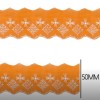 Bordado Inglês 5cm Bicolor Peça com 13,7 metros - Lese Bico Tira Bordada - Poliéster Algodão Bordado Inglês 5cm Bicolor Peça com 13,7 metros - Lese Bico Tira Bordada - Poliéster Algodão