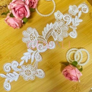 0264 APLIQUE BRANCO 28X7CM 01 PAR