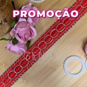 GALAO 85 145 VERMELHO/PRATA LARG:3CM 20M