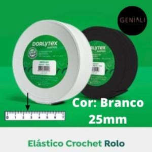 ELASTICO DORLYTEX BRANCO 25MM 25METROS