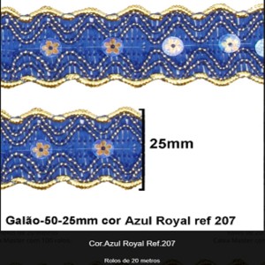 GALAO 50 207 ROYAL/OURO LARG:2,5CM 20M