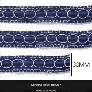 GALAO 85 207 ROYAL/PRATA LARG:3,0CM 20M