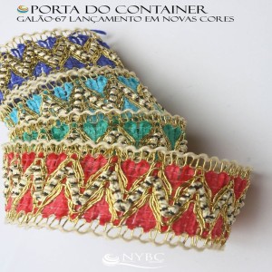 Galão 067 Passamanaria Metalizada 4,0cm c/ 20metros Diversas cores 