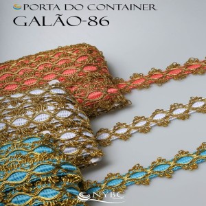 Galão 86 Passamanaria Metalizada 5cm c/ 20metros Diversas cores 